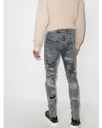blaue enge Jeans mit Destroyed-Effekten von Represent