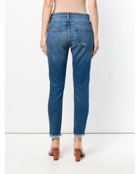 blaue enge Jeans mit Destroyed-Effekten von Frame Denim