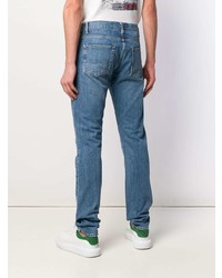 blaue enge Jeans mit Destroyed-Effekten von Alexander McQueen