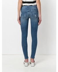 blaue enge Jeans mit Destroyed-Effekten von Blugirl