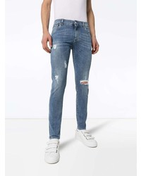 blaue enge Jeans mit Destroyed-Effekten von Dolce & Gabbana