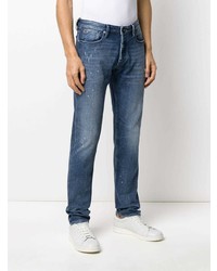 blaue enge Jeans mit Destroyed-Effekten von Emporio Armani