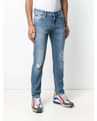 blaue enge Jeans mit Destroyed-Effekten von Dolce & Gabbana