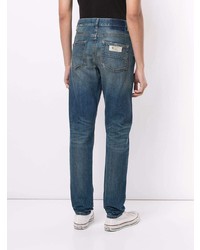 blaue enge Jeans mit Destroyed-Effekten von Kent & Curwen