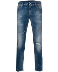 blaue enge Jeans mit Destroyed-Effekten von Dolce & Gabbana