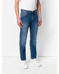 blaue enge Jeans mit Destroyed-Effekten von Dolce & Gabbana