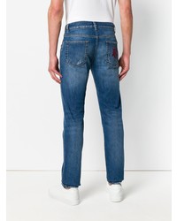 blaue enge Jeans mit Destroyed-Effekten von Dolce & Gabbana