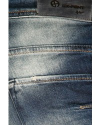 blaue enge Jeans mit Destroyed-Effekten von EX-PENT