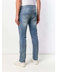 blaue enge Jeans mit Destroyed-Effekten von Philipp Plein