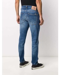 blaue enge Jeans mit Destroyed-Effekten von PRPS