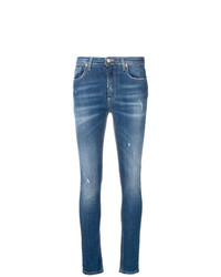 blaue enge Jeans mit Destroyed-Effekten von Frankie Morello