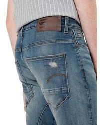 blaue enge Jeans mit Destroyed-Effekten von G-Star RAW