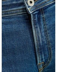 blaue enge Jeans mit Destroyed-Effekten von Jack & Jones