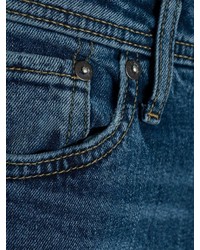 blaue enge Jeans mit Destroyed-Effekten von Jack & Jones