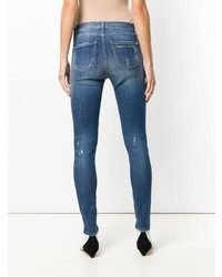 blaue enge Jeans mit Destroyed-Effekten von Frankie Morello