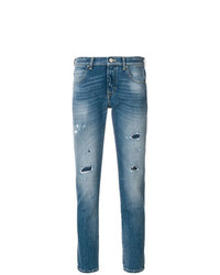 blaue enge Jeans mit Destroyed-Effekten von Jacob Cohen