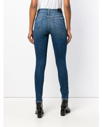 blaue enge Jeans mit Destroyed-Effekten von Hudson
