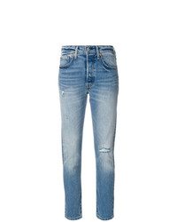 blaue enge Jeans mit Destroyed-Effekten von Levi's