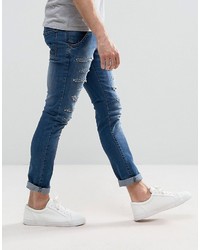 blaue enge Jeans mit Destroyed-Effekten von Loyalty And Faith