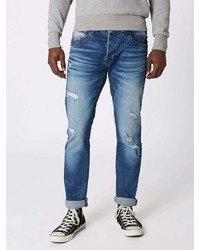 blaue enge Jeans mit Destroyed-Effekten von LTB