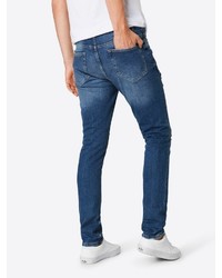 blaue enge Jeans mit Destroyed-Effekten von ONLY & SONS