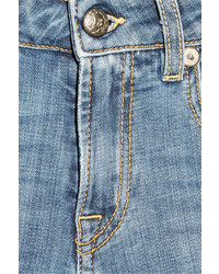 blaue enge Jeans mit Destroyed-Effekten von R 13