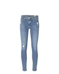blaue enge Jeans mit Destroyed-Effekten von Rag & Bone