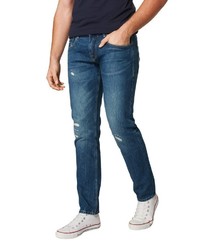 blaue enge Jeans mit Destroyed-Effekten von Scotch & Soda