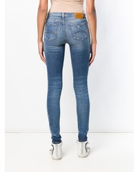 blaue enge Jeans mit Destroyed-Effekten von Emporio Armani