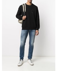 blaue enge Jeans mit Destroyed-Effekten von Diesel