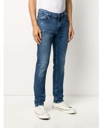 blaue enge Jeans mit Destroyed-Effekten von Karl Lagerfeld