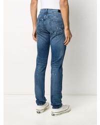 blaue enge Jeans mit Destroyed-Effekten von Karl Lagerfeld