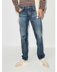 blaue enge Jeans mit Destroyed-Effekten von VISVIM