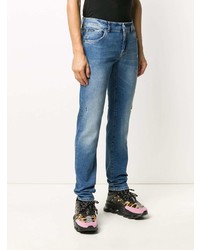 blaue enge Jeans mit Destroyed-Effekten von Dolce & Gabbana