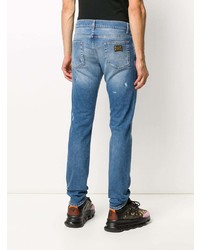 blaue enge Jeans mit Destroyed-Effekten von Dolce & Gabbana