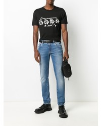 blaue enge Jeans mit Destroyed-Effekten von Dolce & Gabbana