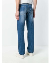 blaue enge Jeans mit Destroyed-Effekten von Alexander McQueen