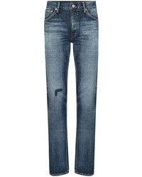 blaue enge Jeans mit Destroyed-Effekten von VISVIM