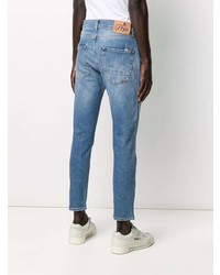 blaue enge Jeans mit Destroyed-Effekten von PRPS