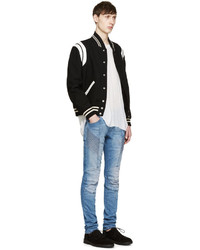 blaue enge Jeans von Pierre Balmain