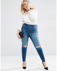 blaue enge Jeans von Asos