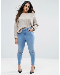 blaue enge Jeans von Asos