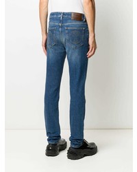 blaue enge Jeans von Moschino