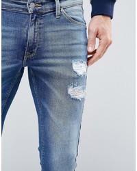 blaue enge Jeans von Asos