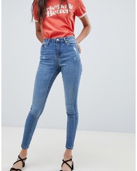 blaue enge Jeans von Miss Selfridge