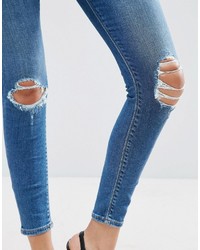 blaue enge Jeans von Asos