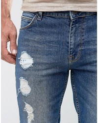 blaue enge Jeans von Asos