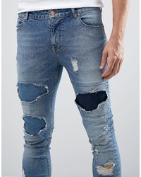 blaue enge Jeans von Asos