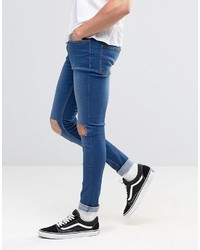 blaue enge Jeans von Reclaimed Vintage