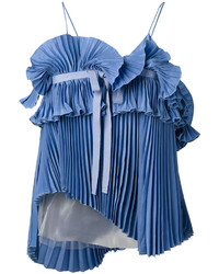 blaue Bluse mit Falten von Rochas